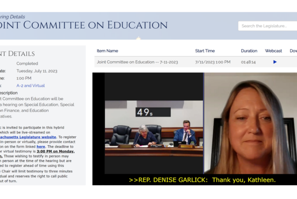 a screen shot of the joint committee on education