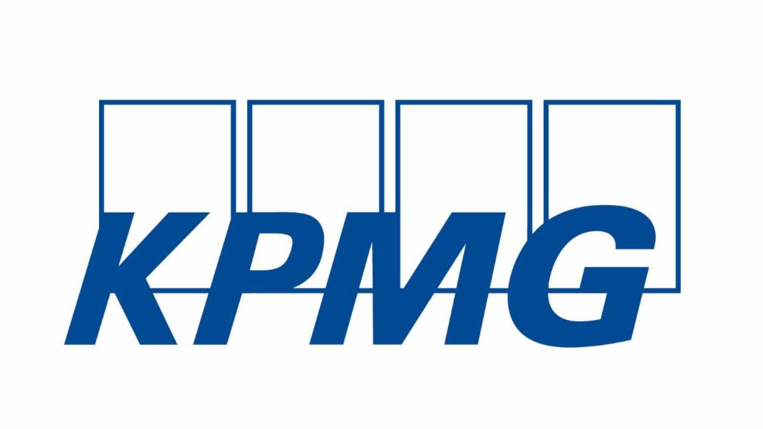 a kpmg logo on a white background