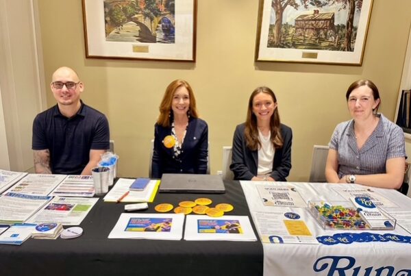 a group of people sitting at a table