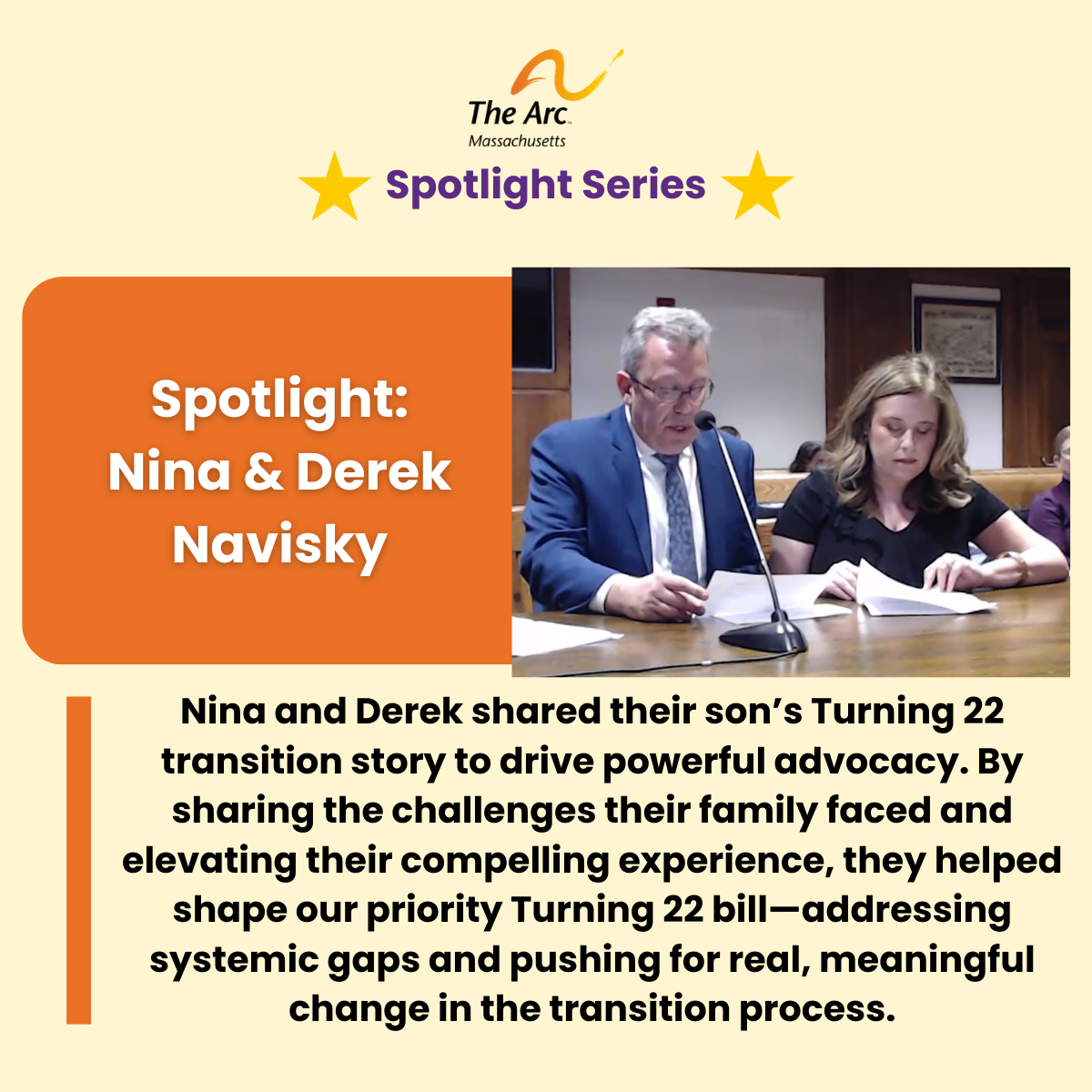 a flyer with a picture of two people sitting at a table