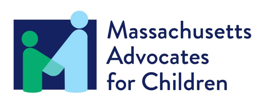 a blue and green sign that says massachusetts's advocacy for children